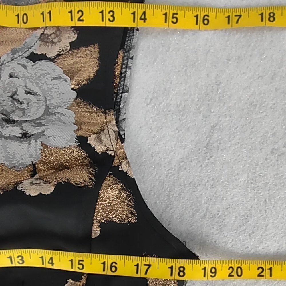 AX Paris Black and Gold Floral Midi Dress - Picture 8 of 10